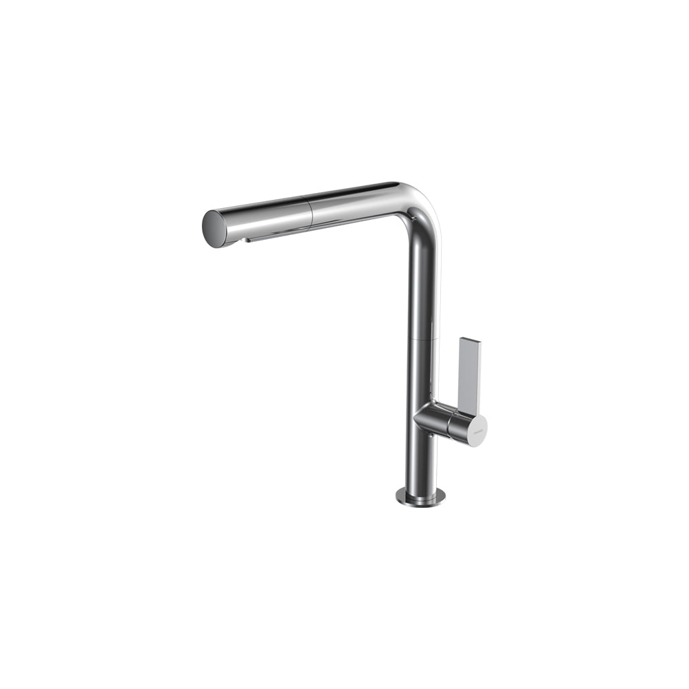 Parisi Ergo 30 Kitchen Mixer with Straight Spout and Pull Out Spray - Chrome