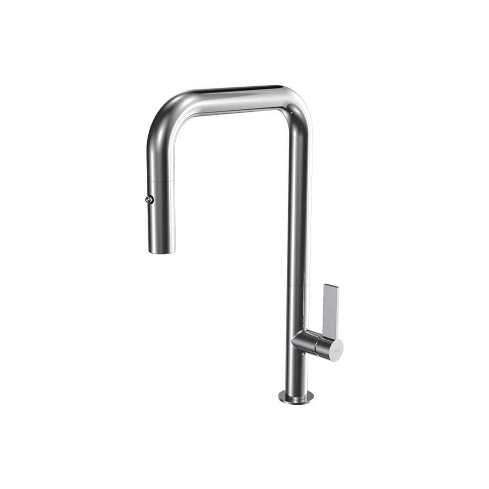 Parisi Ergo 30 Kitchen Mixer with Square Spout and Pull Out Spout - Chrome