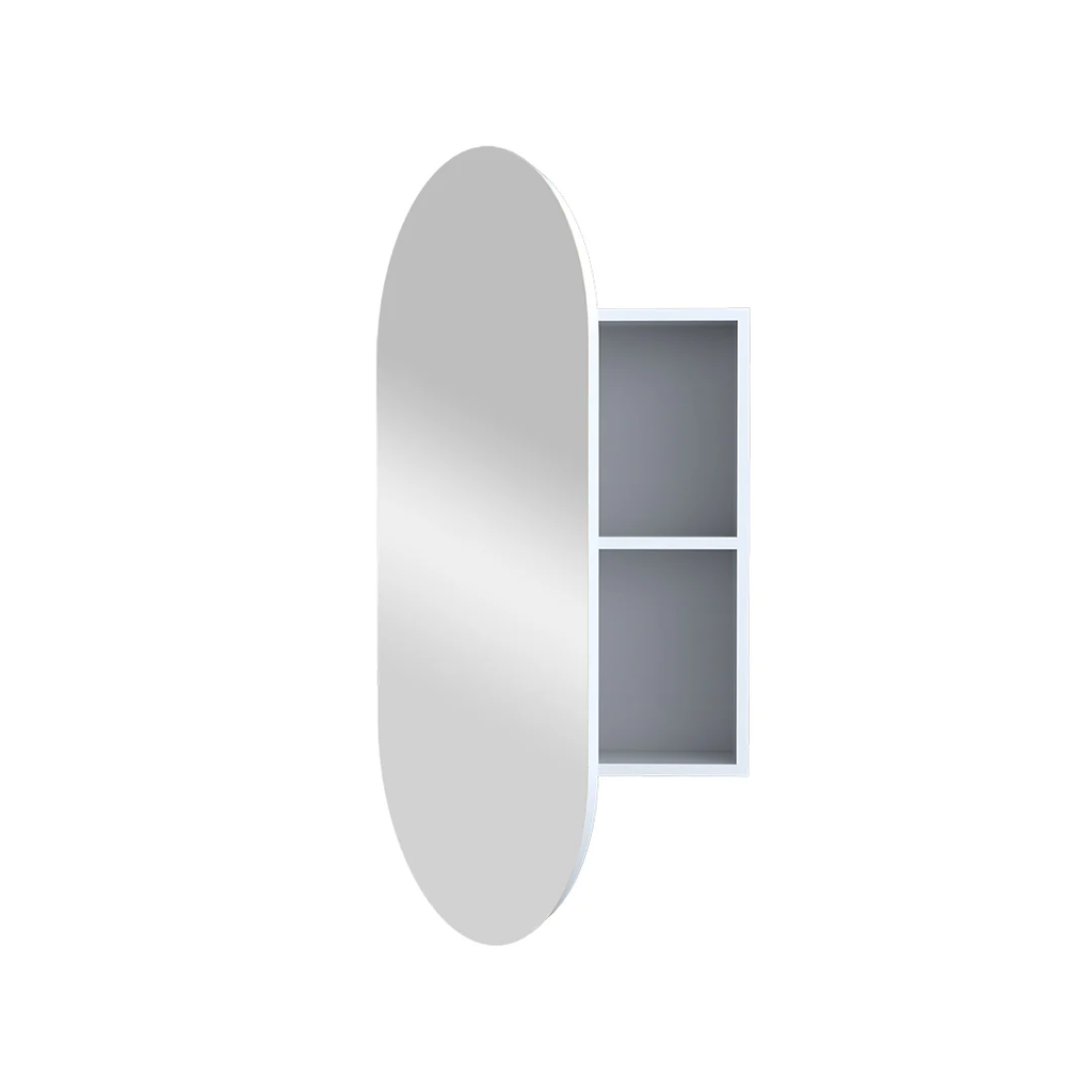 Parisi Elli 50 Oval Mirror Storage Cabinet - Matte White - EL-500MS-MW