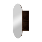 Parisi Elli II 50 Oval Mirror Storage Cabinet - Black Walnut - EL2-500MS-BW