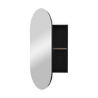 Parisi Elli II 50 Oval Mirror Storage Cabinet - Matte Black - EL2-500MS-MB