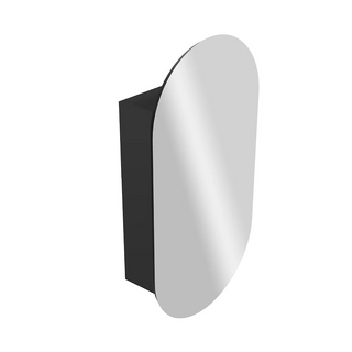 Parisi Elli II 50 Oval Mirror Storage Cabinet - Matte Black - EL2-500MS-MB