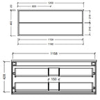 Timberline Emmett 1200 Wall Hung SilkSurface Top Vanity - EMMV1200CSSAW