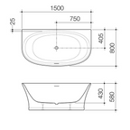 Caroma Riviere 1500mm Back to Wall Bath with Overflow - Gloss White