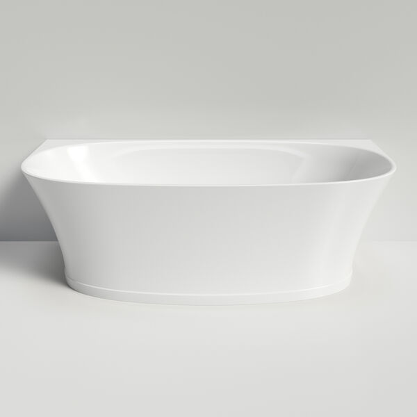 Caroma Riviere 1700 Back to Wall Bath with Overflow - Gloss White