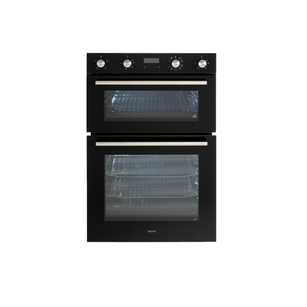 Euro Appliances 60cm Electric 4 Multifunction Double Oven - Black Glass EO8060DBK