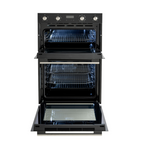 Euro Appliances 60cm Electric 4 Multifunction Double Oven - Black Glass EO8060DBK