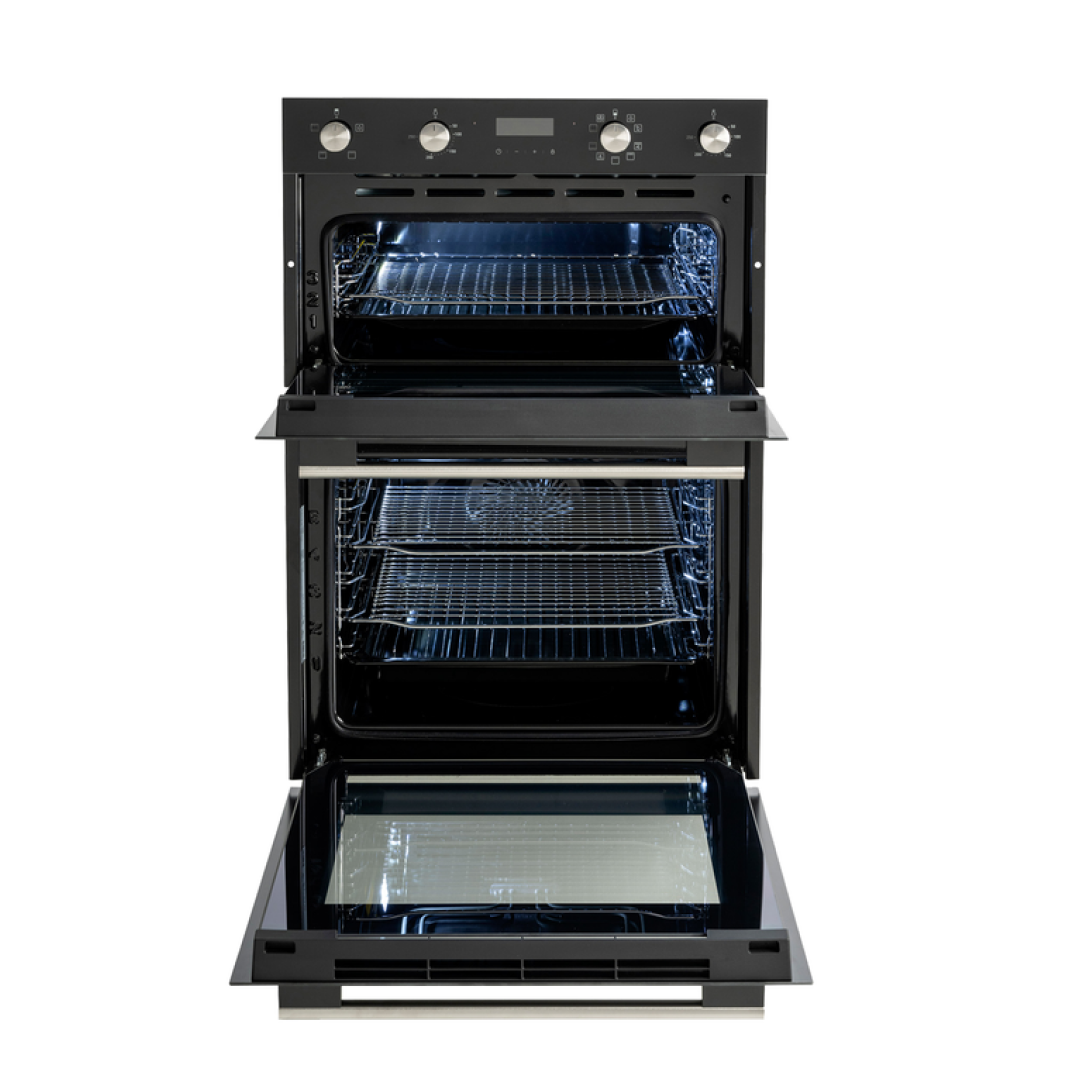 Euro Appliances 60cm Electric 4 Multifunction Double Oven - Black Glass EO8060DBK