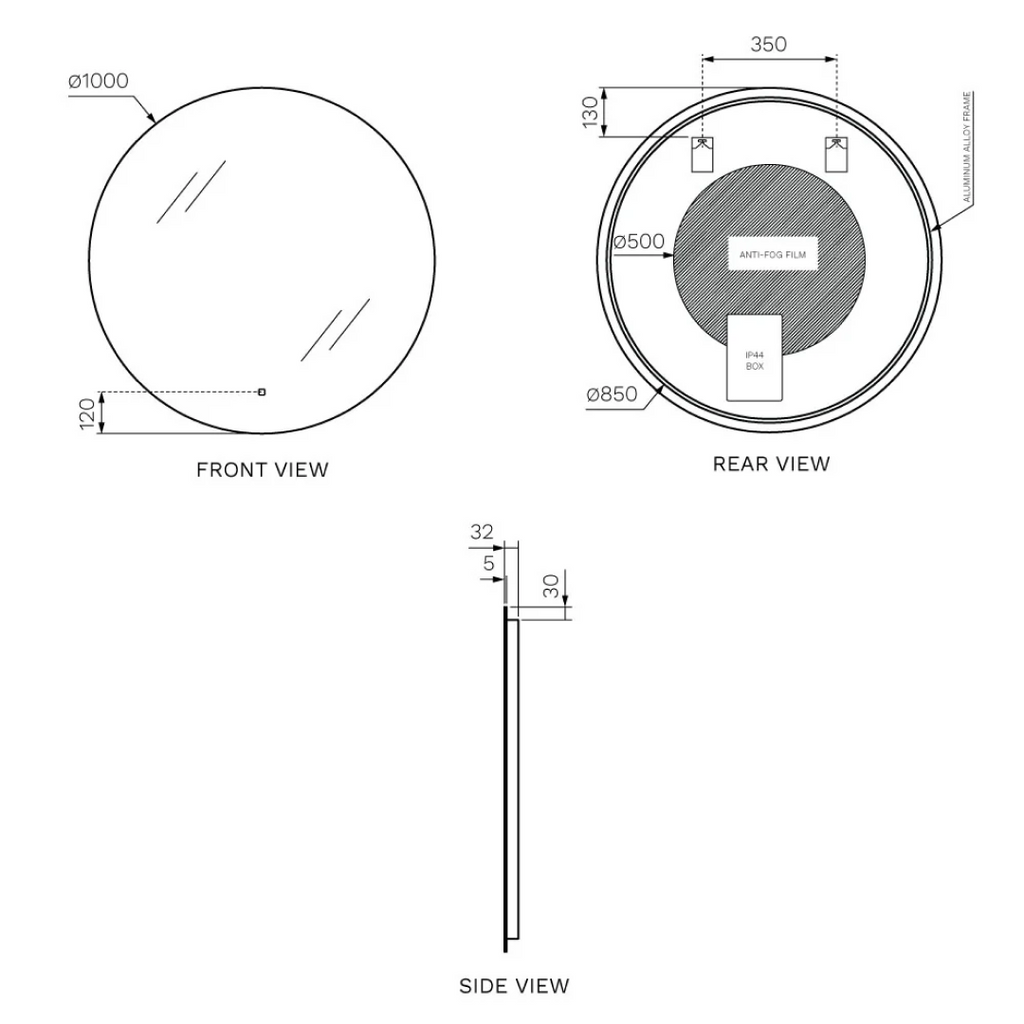 Parisi Eclipse 1000 Progressive LED Mirror - ECL-1000M