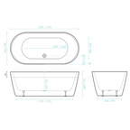 Decina Elinea 1790mm Black Freestanding Bath - EL1780B - EN1780B