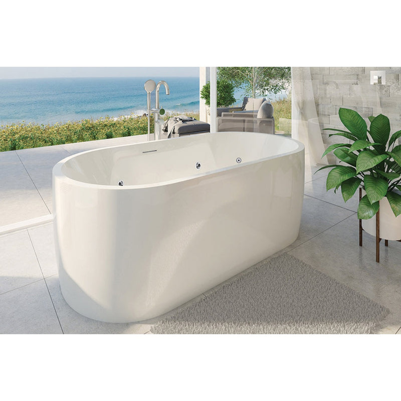 Decina Elisi 1700 Freestanding Spa Bath 12-Jets with Integrated Overflow - Gloss White