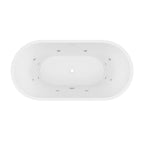 Decina Elisi 1700 Freestanding Spa Bath 12-Jets with Integrated Overflow - Gloss White - EI1700FSCNWIO