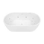 Decina Elisi 1700 Freestanding Spa Bath 12-Jets with Integrated Overflow - Gloss White - EI1700FSCNWIO
