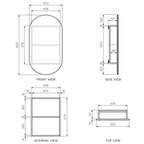 Parisi Elli II 50 Oval Mirror Storage Cabinet - Black Walnut - EL2-500MS-BW