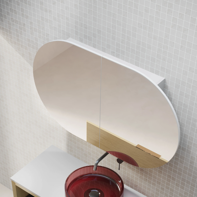 Cassa Design Elli Pill 1200 x 750 Shaving Cabinet - Matte White Interior