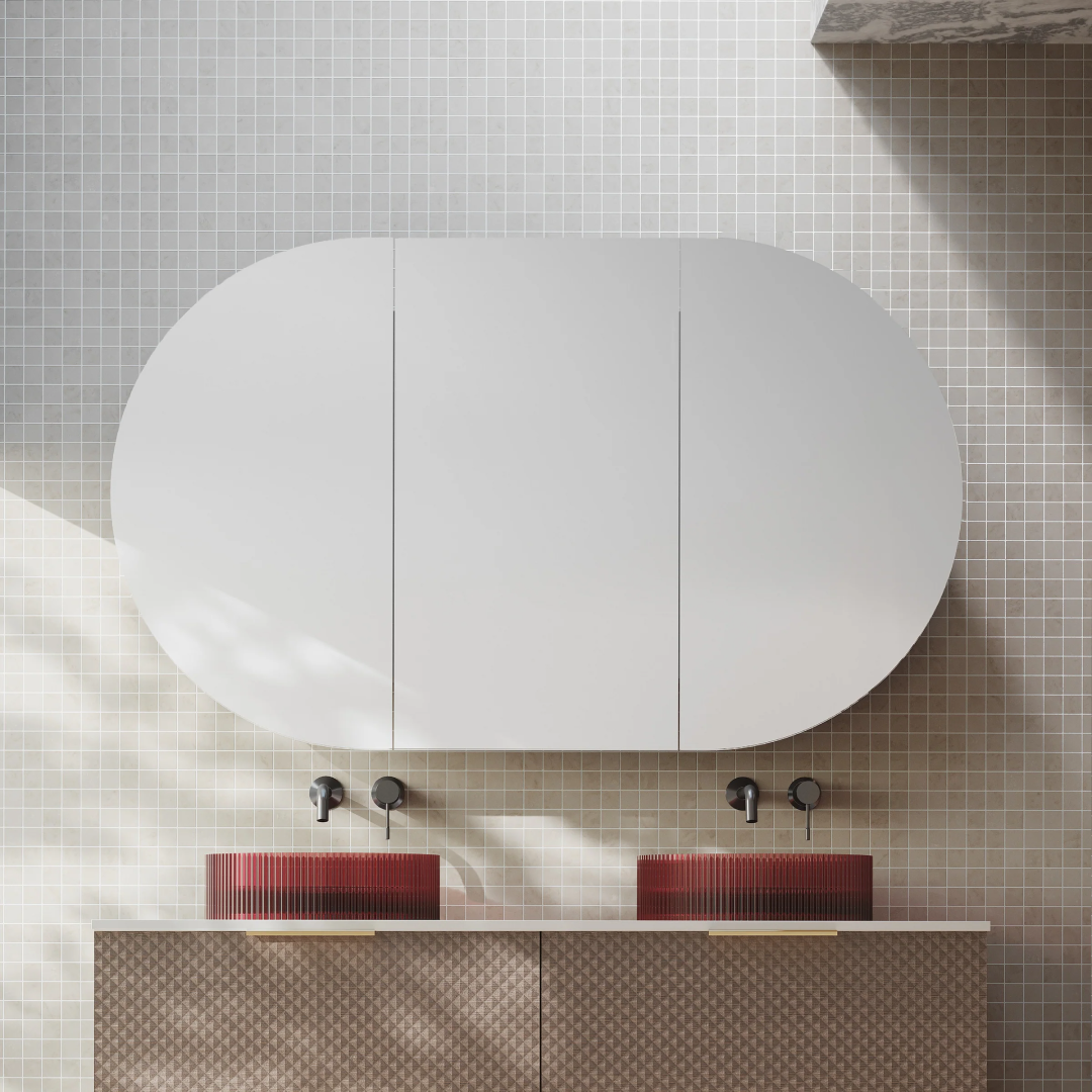 Cassa Design Elli Pill 1500 x 900 Shaving Cabinet - Matte White Interior - OVL1590MW