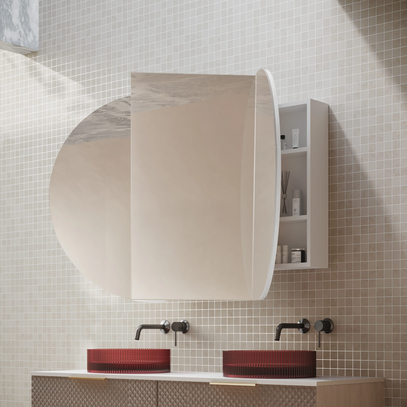 Cassa Design Elli Pill 1500 x 900 Shaving Cabinet - Matte White Interior
