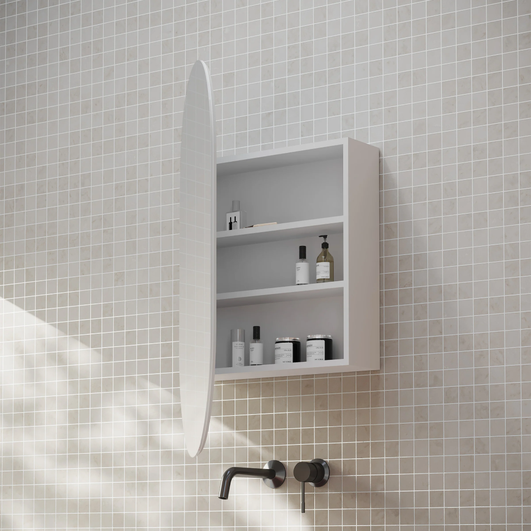 Cassa Design Elli Pill 600 x 1000 Shaving Cabinet - Matte White Interior - ELLI10060MW