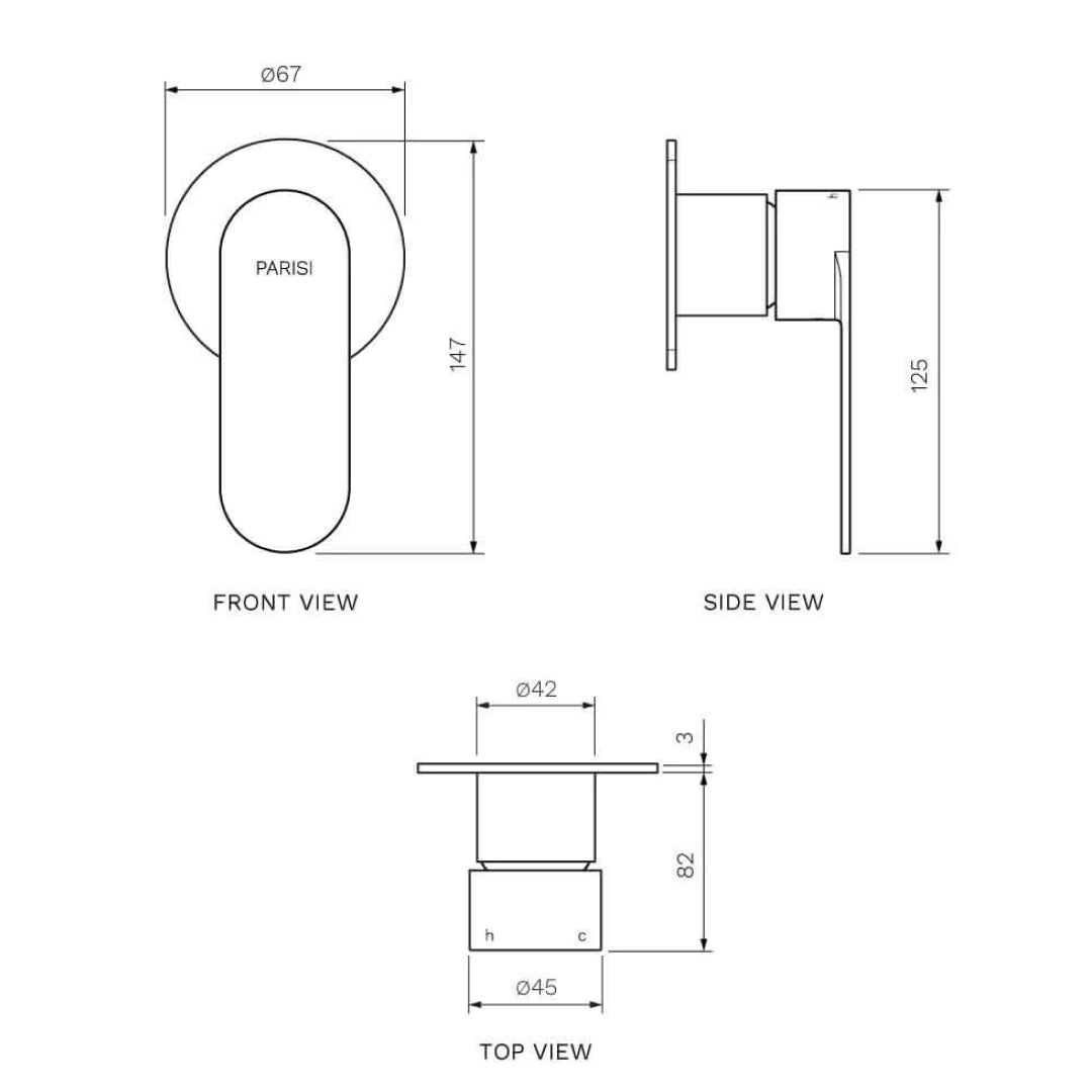 Parisi Ellisse II Wall Mixer - Brushed Brass - EE2.05.46