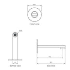 Parisi Ellisse II Wall Spout 160mm - Matte Black - EE2.02WF.160.02