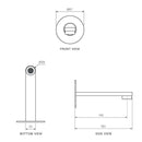 Parisi Ellisse II Wall Spout 160mm - Brushed Nickel