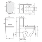 Fienza Empire BTW Toilet Suite R&T Cistern S-Trap - Back Inlet - K003A