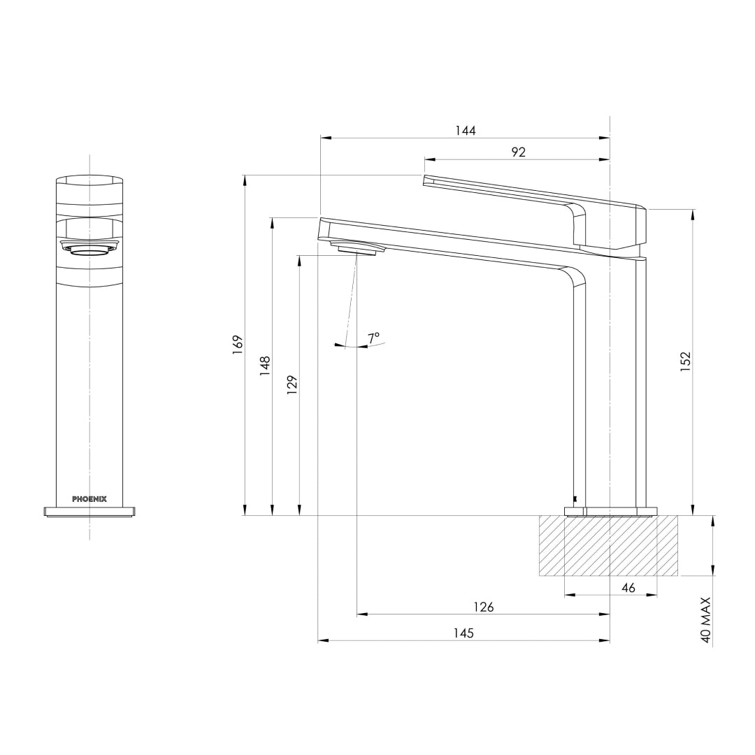 Phoenix Enviro316 Basin Mixer - 316 Stainless Steel - 128-7700-51