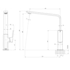 Phoenix Enviro316 Sink Mixer 240mm Squareline - 316 Stainless Steel - 128-7300-51