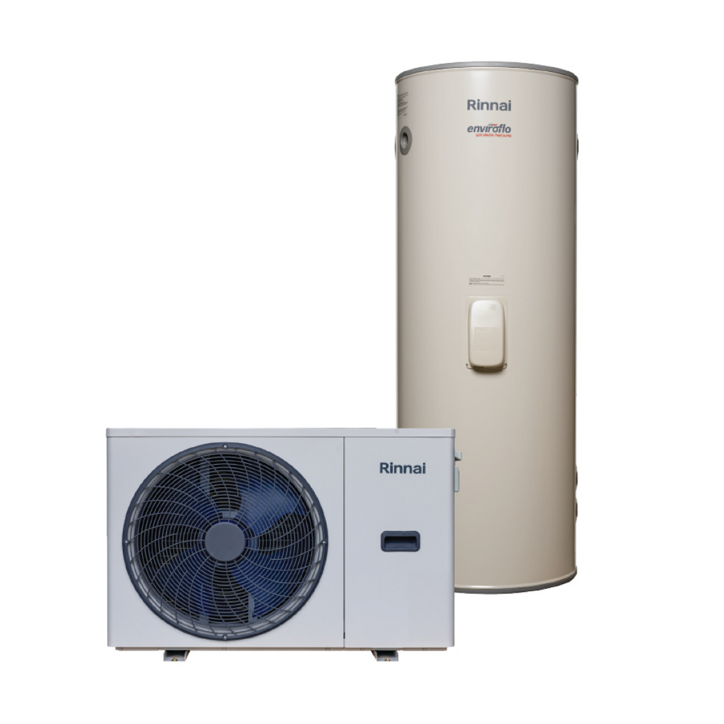 Rinnai Enviroflo S 7.0kW Split Electric Heat Pump Includes 400L Vitreous Enamel Tank with Element - KSHP400M24L70