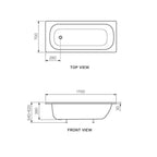 Parisi Envy 1700 Inset Bath - Gloss White - PB17070E