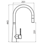 Oliveri Essente SS316 Gooseneck Pull Out Sink Mixer - Natural Stainless Steel - SS31625