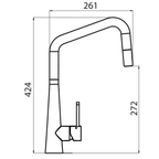 Oliveri Essente SS316 Square Gooseneck Pull Out Sink Mixer - Natural Stainless Steel - SS31675