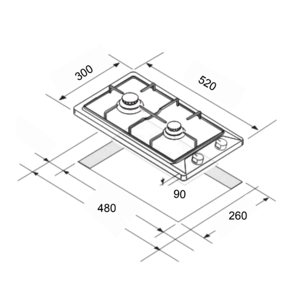 Euro Appliances 30cm Gas Stainless Steel Cooktop - ECT30GX