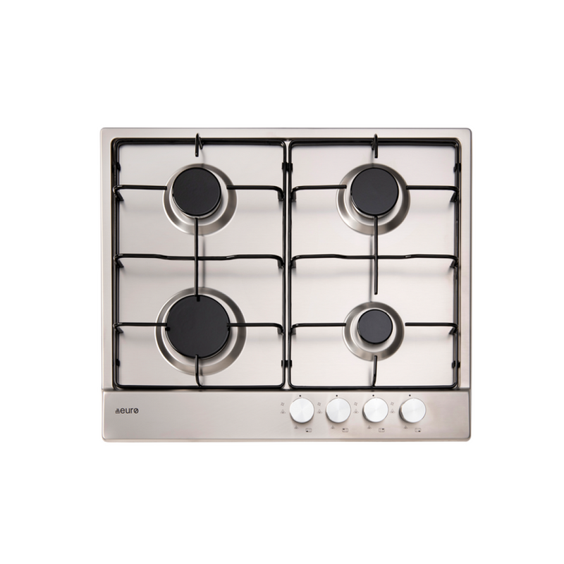 Euro Appliances 60cm Gas Stainless Steel Cooktop - ECT600GS