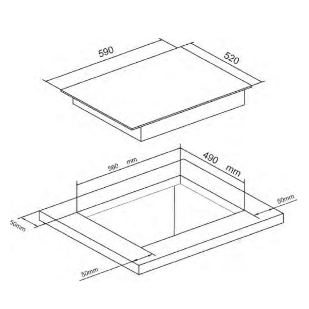 Euro Appliances 60cm Electric Glass Cooktop - ECT600CB