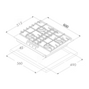 Euro Appliances 60cm Gas Black Glass Cooktop - ECT600GBK2