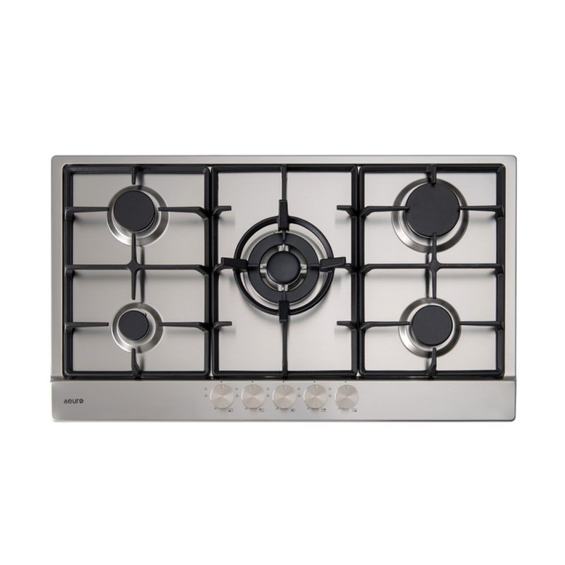 Euro Appliances 90cm Gas Stainless Steel Cooktop - ECT900GX2