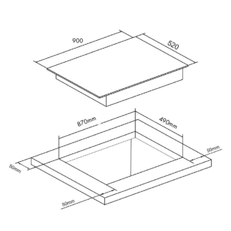 Euro Appliances 90cm Induction Electric Glass Cooktop ECT90ICB