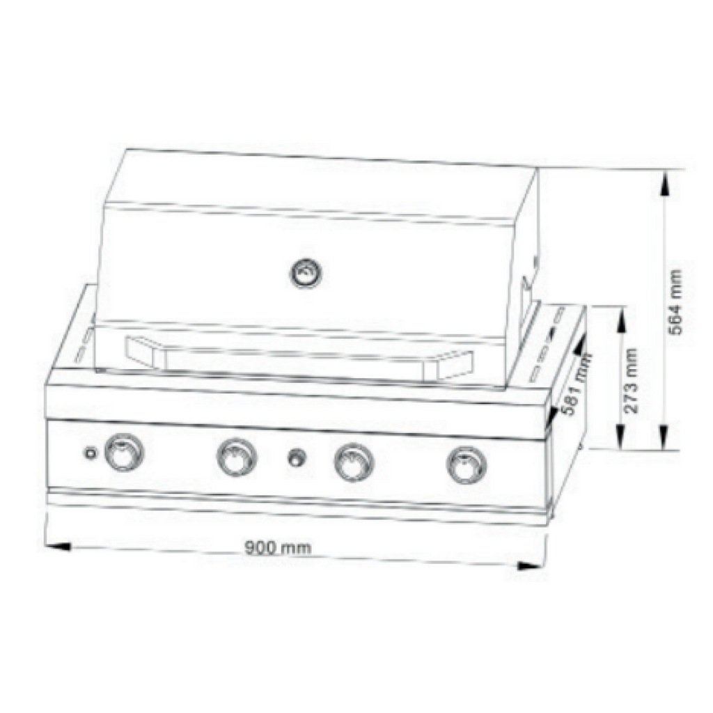 Euro Appliances Alfresco 4 Burner BBQ Built-in - EAL900RBQBL