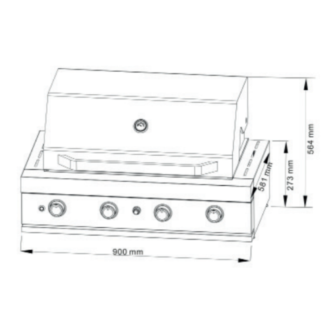 Euro Appliances Alfresco 4 Burner BBQ Built-in - EAL900RBQBL
