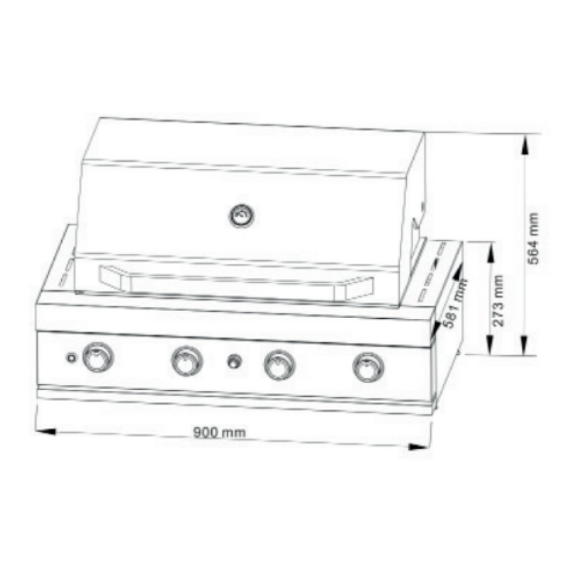 Euro Appliances Alfresco 4 Burner BBQ Built-in - EAL900RBQBL