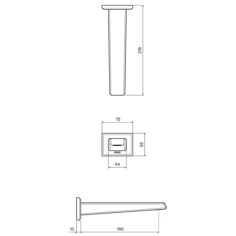 Parisi Ezia Wall Bath Spout 190mm - Fucile