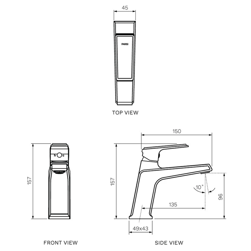 Parisi Ezia Basin Mixer - Fucile