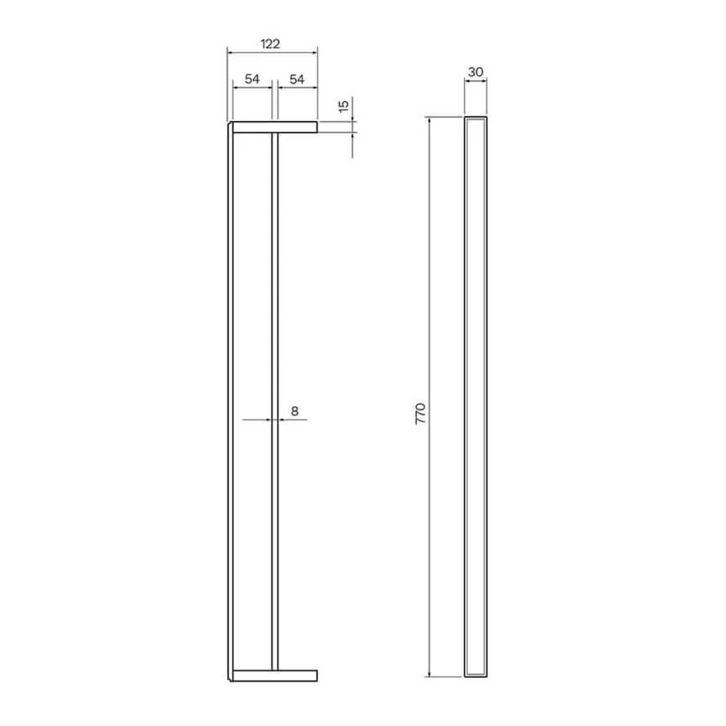 Parisi Ezia 770mm Double Towel Rail - Chrome - KE.TRD77