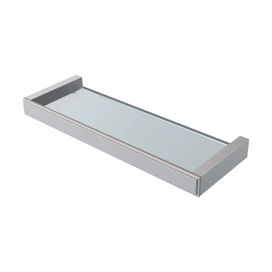Parisi Ezia 350mm Glass Shelf - Brushed Nickel - KE.SH35.41