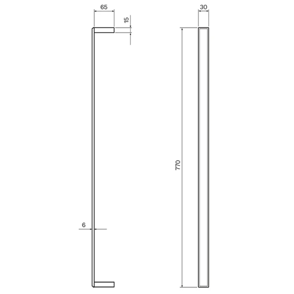 Parisi Ezia 770mm Single Towel Rail - Brushed Nickel - KE.TR77.41