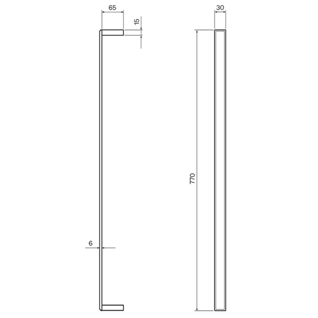 Parisi Ezia 770mm Single Towel Rail - Brushed Nickel - KE.TR77.41