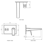 Parisi Ezia Wall Mixer with 190mm Spout - Brushed Nickel - KE.01-2Z190.41