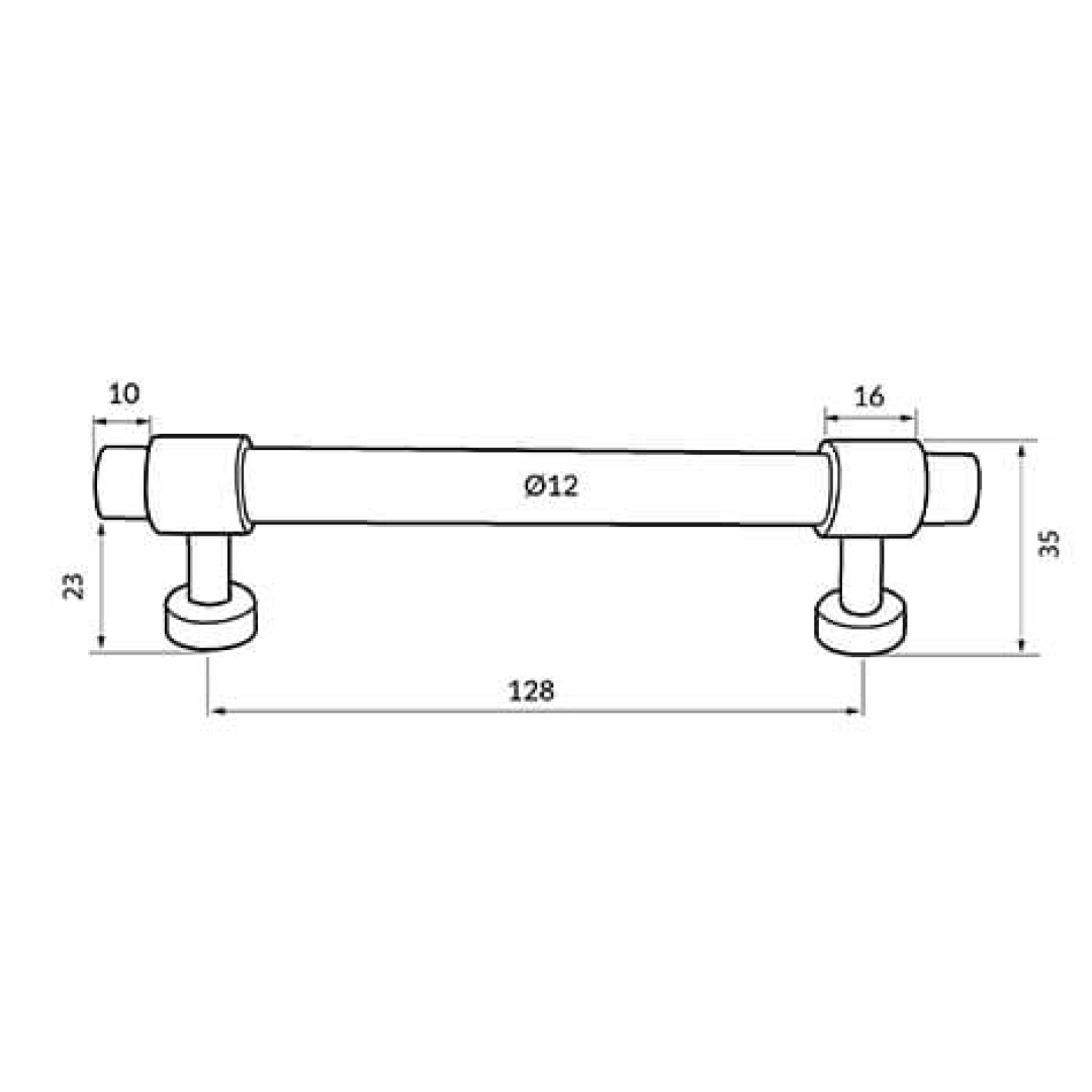 Turner Hastings The Fanetta 128mm Cabinetry Handle - Brushed Nickel FA128CB-BN
