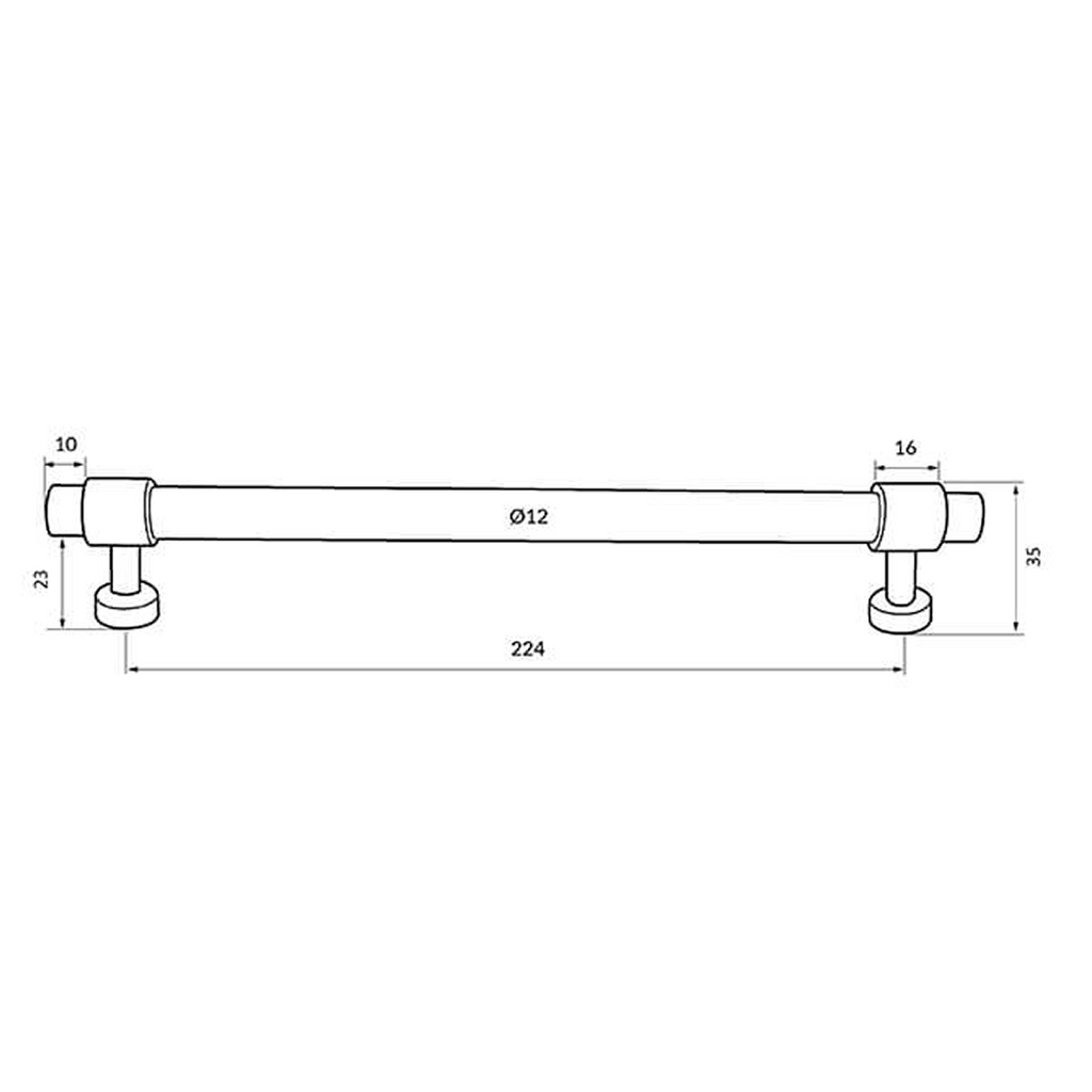Turner Hastings The Fanetta 224mm Cabinet Handle - Brushed Brass FA224CB-BB